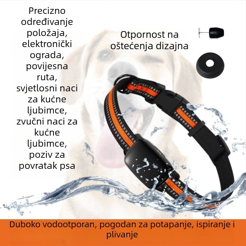 Ovratnik za lociranje kućnih ljubimaca sa satelitskim udaljenim praćenjem, protiv gubitka, Android-kompatibilan