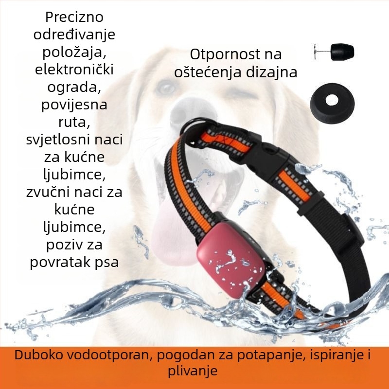 Ovratnik za lociranje kućnih ljubimaca sa satelitskim udaljenim praćenjem, protiv gubitka, Android-kompatibilan