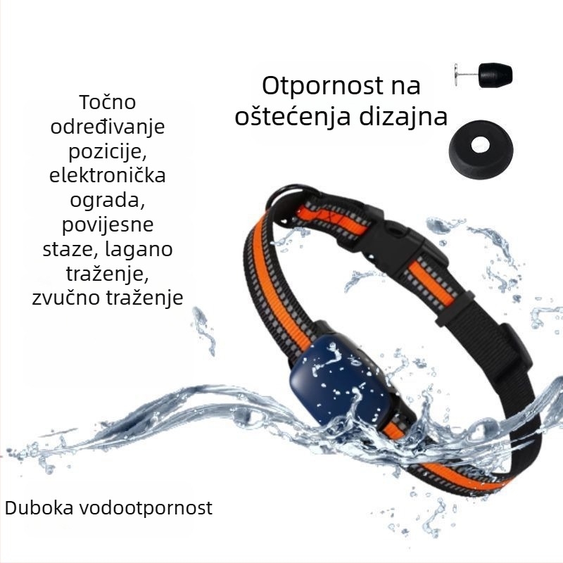 Ovratnik za lociranje kućnih ljubimaca sa satelitskim udaljenim praćenjem, protiv gubitka, Android-kompatibilan