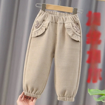 Dječje hlače u korejskom stilu, pamuk, srednji pojas, elastični pojas, meka obrada, za djecu 3–8 godina