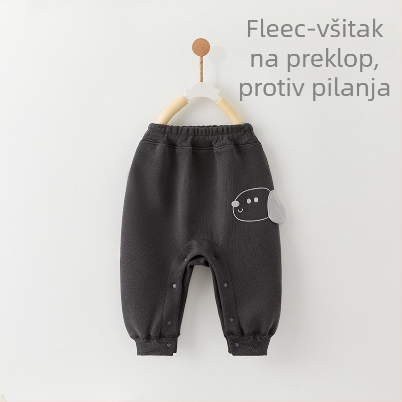 Dječje hlače za bebe od baršunastog toplog materijala s Snap zatvaranjem, unisex, srednji pojas, Huamian tkanina, pamuk-poliester smjesa