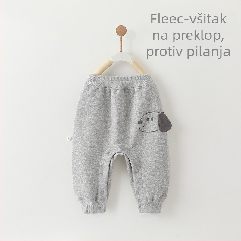 Dječje hlače za bebe od baršunastog toplog materijala s Snap zatvaranjem, unisex, srednji pojas, Huamian tkanina, pamuk-poliester smjesa