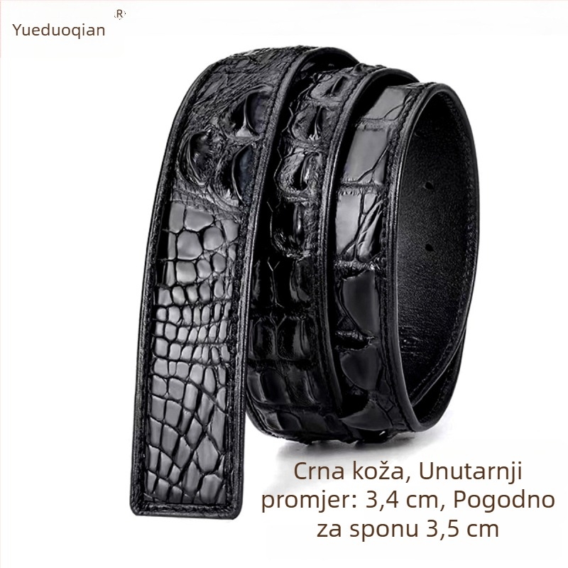 Muški remen od prave krokodilske kože s automatskim kopčanjem, poslovni/univerzalni stil; širina iznad 4 cm; materijal: prirodna koža; tekstura: koža krokodila; marka: yueduo
