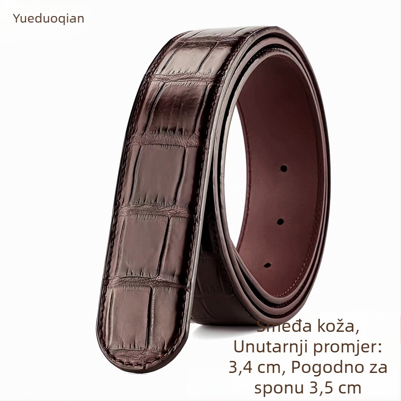 Muški remen od prave krokodilske kože s automatskim kopčanjem, poslovni/univerzalni stil; širina iznad 4 cm; materijal: prirodna koža; tekstura: koža krokodila; marka: yueduo