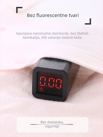 Novorođeni pamučni kombinezon s dugim rukavima, tanak materijal, 100% pamuk, prednje kopčanje, bez kapuljače