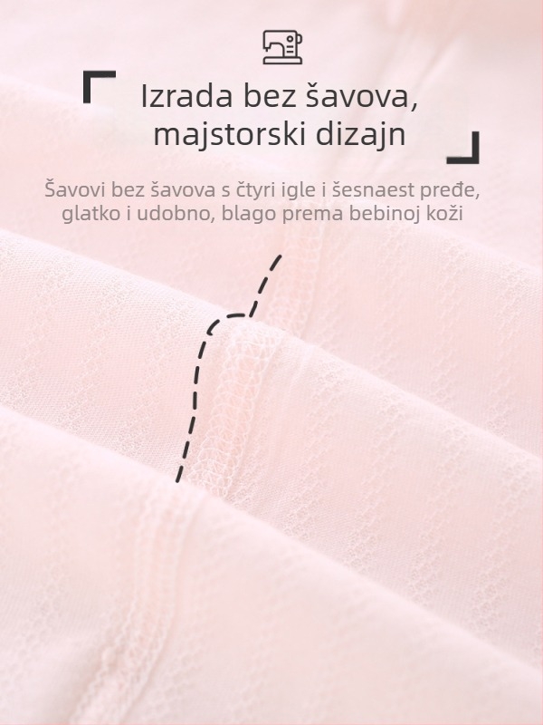 Novorođeni pamučni kombinezon s dugim rukavima, tanak materijal, 100% pamuk, prednje kopčanje, bez kapuljače