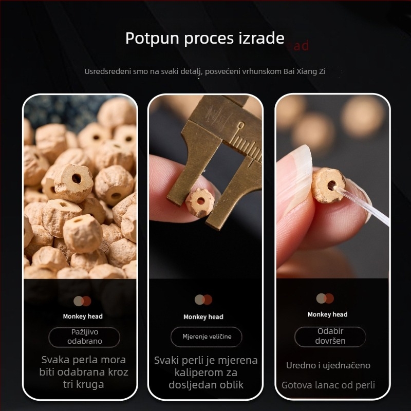 Set od 108 perli sjemena ploda strasti, ogrlica i narukvica, 8 mm, višećelni, prirodni stil, budističke molitvene perle