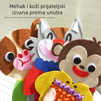 Montessori ploča s otvorima za navlačenje za djecu 3–6 godina - materijal od netkanog materijala, potiče koordinaciju ruka-oko i finu motoriku