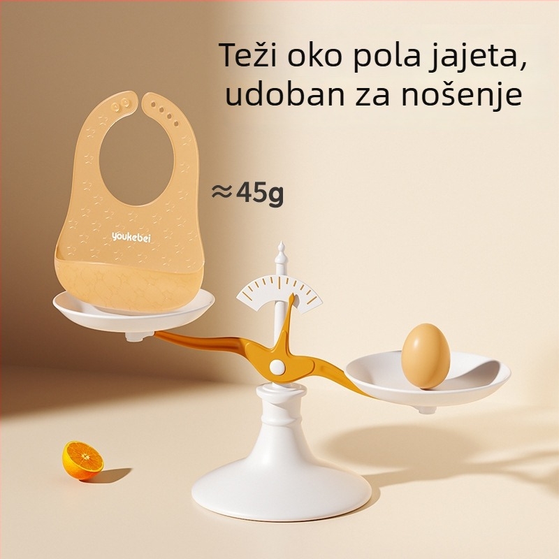 Silikonska vodootporna bavica za hranjenje za bebe – Silikon visoke kvalitete, unisex, za novorođenčad 0–12 mjeseci, prugasti ili jednobojni uzorak