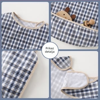 Odrasli jedilni bib, vodootporan tarpaulin materijal, poliester, unisex, uzorak pruge ili točkice