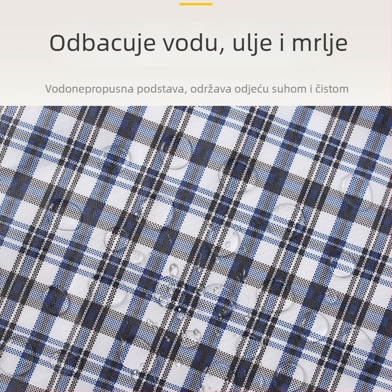 Odrasli jedilni bib, vodootporan tarpaulin materijal, poliester, unisex, uzorak pruge ili točkice