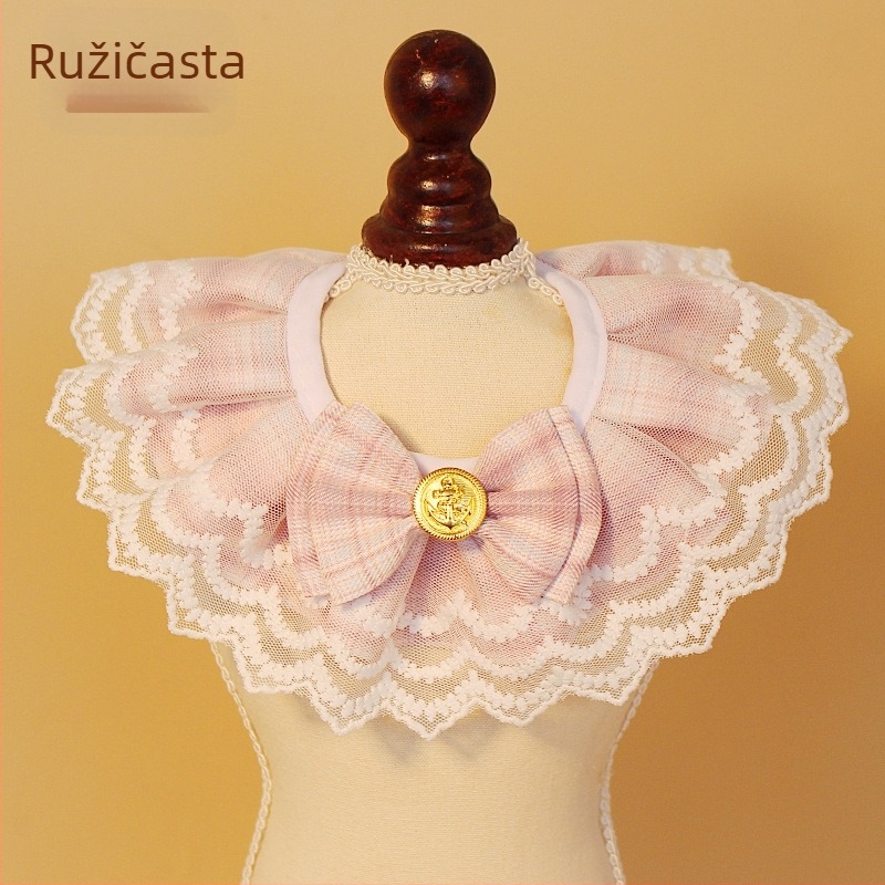 Star Pet čipkasta mašnica za vrat mačkama i psima – jednobojni materijal