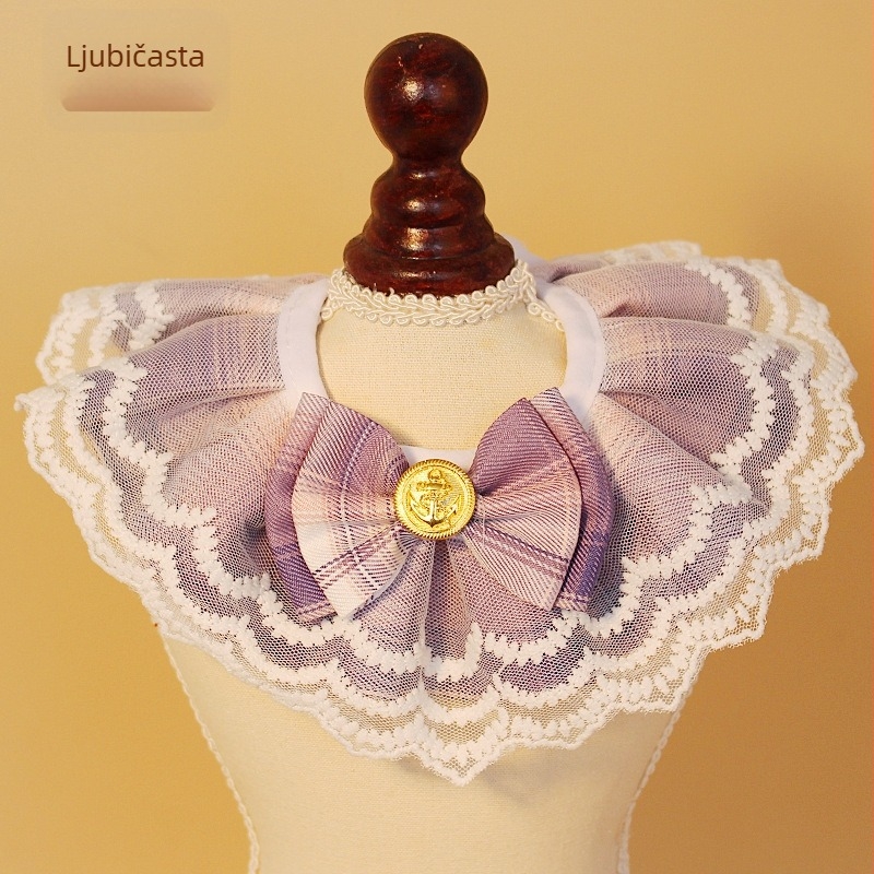 Star Pet čipkasta mašnica za vrat mačkama i psima – jednobojni materijal