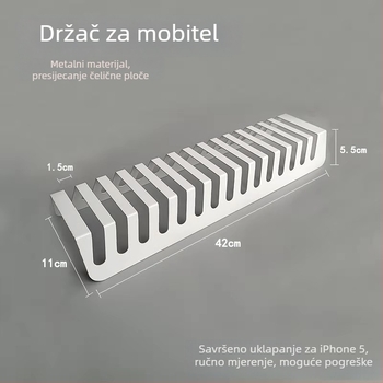 Stalak za pohranu i napajanje telefona i tableta s višestrukim utorima za stolnu upotrebu – ABS plast