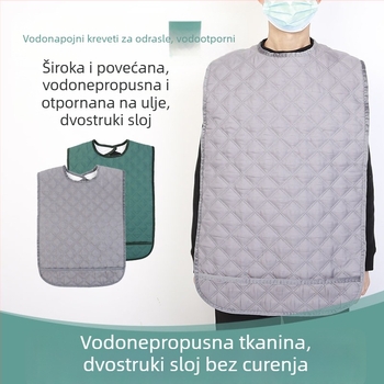Vodootporni odrasli bib s kariranim uzorkom – unisex, poliester