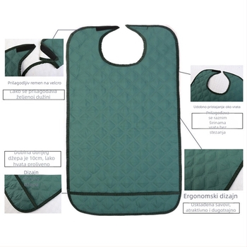 Vodootporni odrasli bib s kariranim uzorkom – unisex, poliester