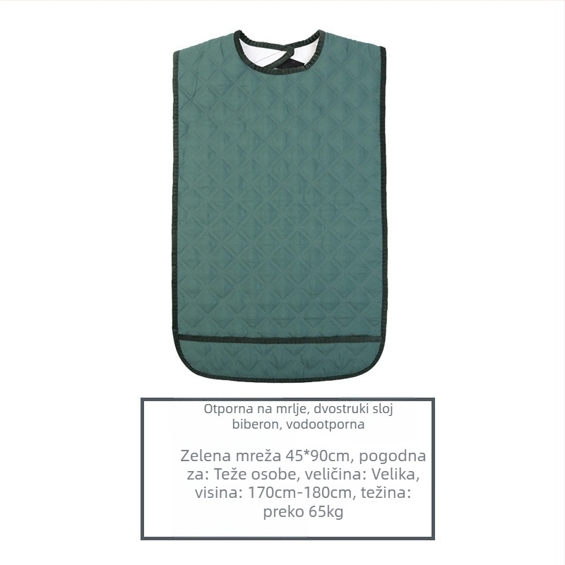 Vodootporni odrasli bib s kariranim uzorkom – unisex, poliester