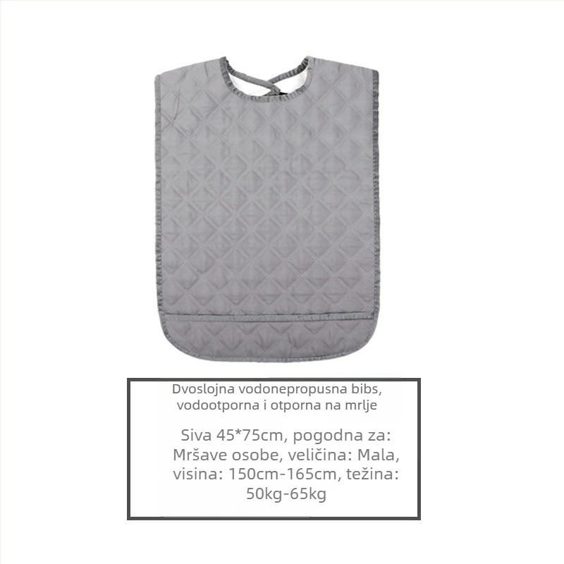 Vodootporni odrasli bib s kariranim uzorkom – unisex, poliester