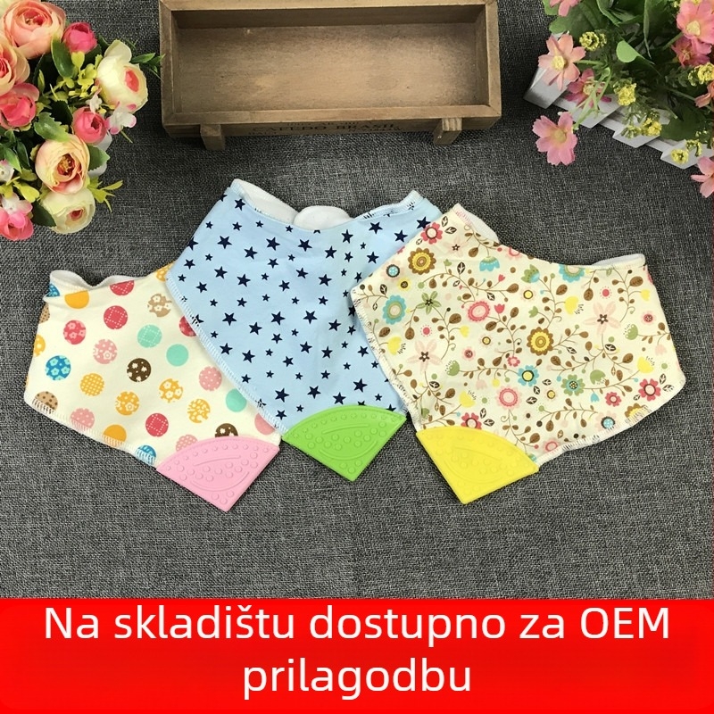 Bejbi bavica od pamuka, trokutasti oblik, s džepom za žvakanje, upijajući za dojenčke i djecu od 0 do 6 godina