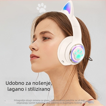 Bežične gaming slušalice za glavu, Bluetooth 5.3, domet 10 m, trajanje baterije >8 h, stereo, dišuće svjetlo