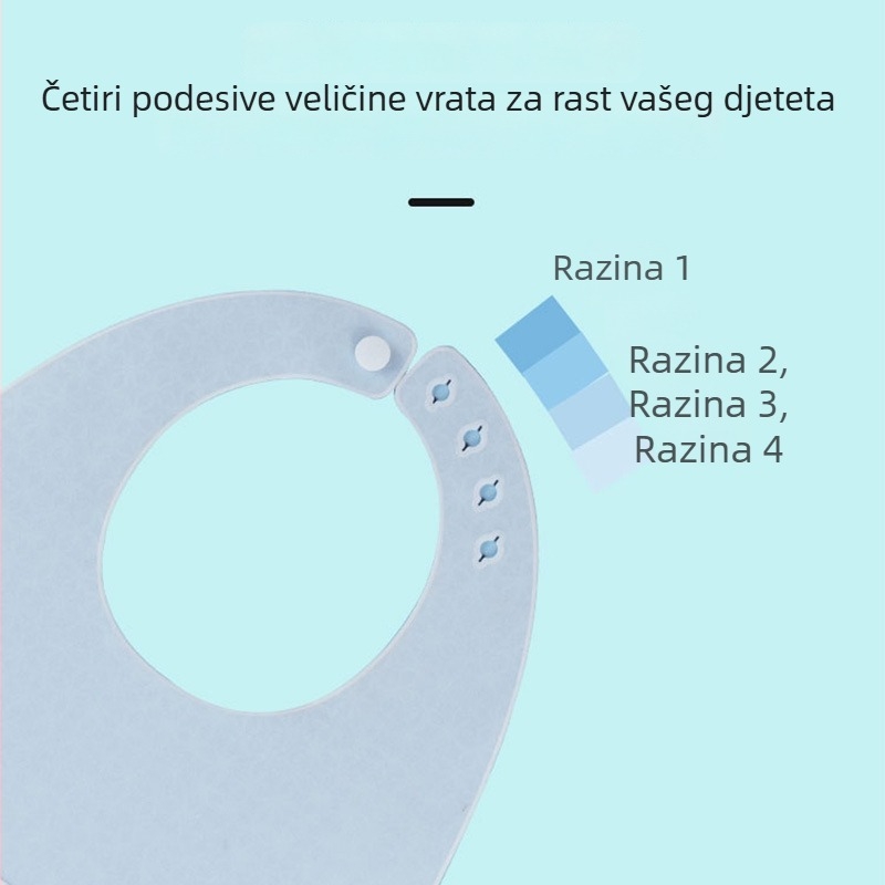 Silikonski bebik za djecu, vodootporan i proziran, prehrambene kvalitete, lagan, uzrast 3–8 godina