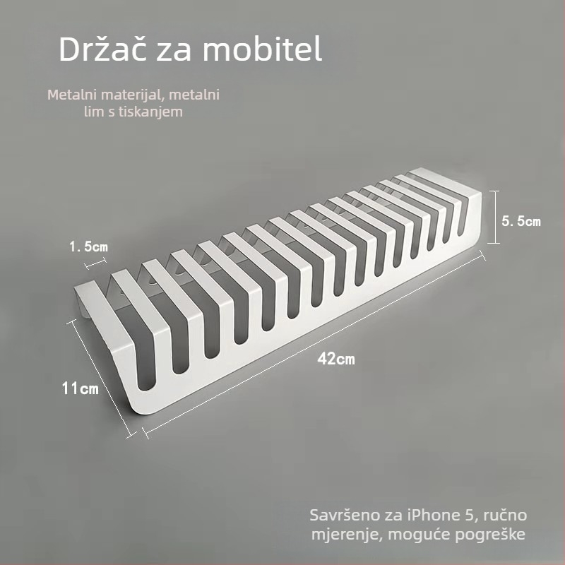 Stojak za više telefona i tableta — ABS plastika, držač s višestrukim utorima, stolno centralno punjenje, horizontalni prikaz