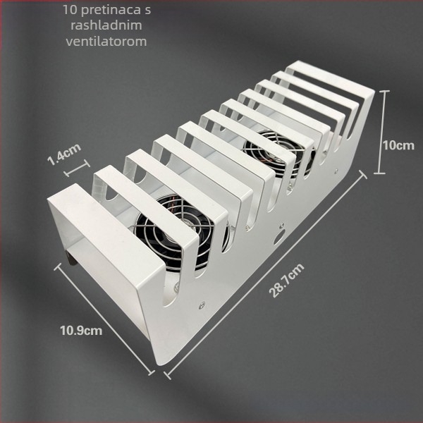 Stalak za snimanje s gornje strane za telefone i tablete, s višestrukim slotovima i stolnim centraliziranim punjenjem (ABS plastika)