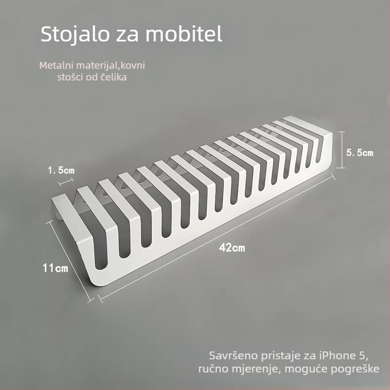 Stalak za snimanje iznad za više telefona i tableta, s višestrukim utorima za pohranu i središnjim punjenjem na stolu - ABS plastika