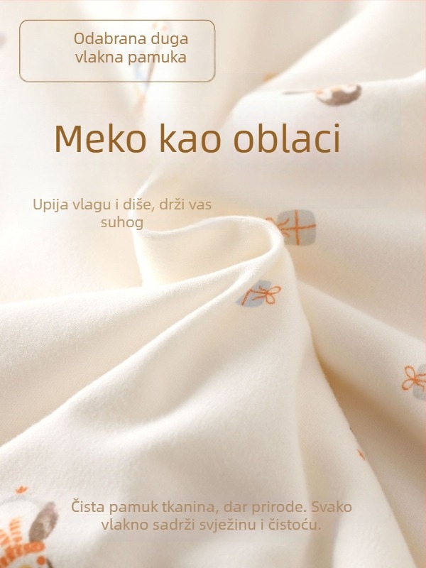 Dječja zavojnica deka od pamučne tkanine, punilo od čiste pamuka, uzorak crtić, pogodna za sve sezone, za dob 1–3 godine