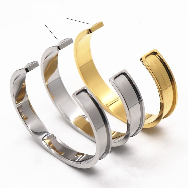 Narukvica od nehrđajućeg čelika s kanalom, elektroplatirana, DIY kožni omotač, etnički stil Song brokat tkanina, Fang Shuo, 20–40 g