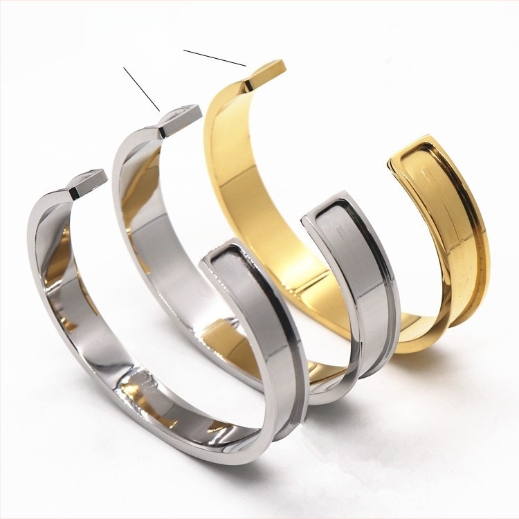 Narukvica od nehrđajućeg čelika s kanalom, elektroplatirana, DIY kožni omotač, etnički stil Song brokat tkanina, Fang Shuo, 20–40 g