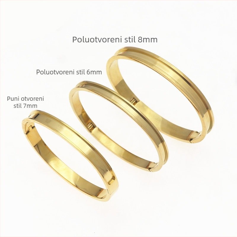 Narukvica od nehrđajućeg čelika s kanalom, elektroplatirana, DIY kožni omotač, etnički stil Song brokat tkanina, Fang Shuo, 20–40 g