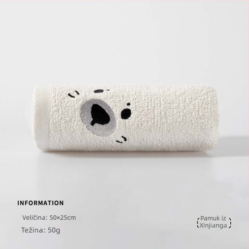 Dječji ručnik od 100% pamuka, mekan i upijajući, nježan prema koži, s vezom i jednostavnom tkaninom, težine 50–80 g