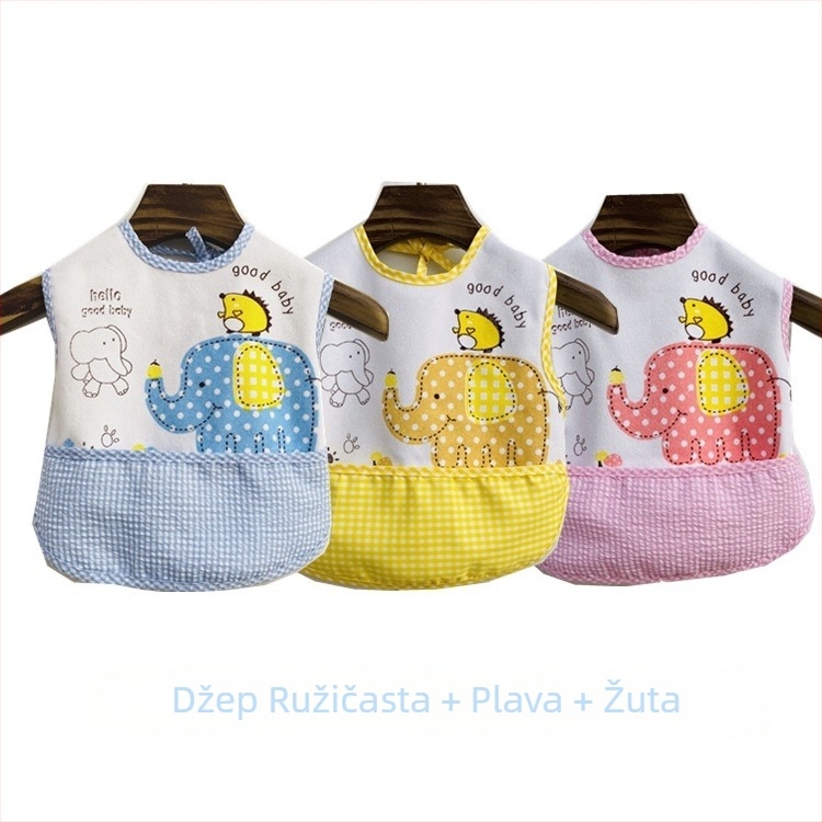 Vodootporni bebin bryndak za novorođenčad s dvostrukim vezivanjem i prsluk-stilom pokrivenosti, 100% pamuk, za novorođenčad 0–12 mjeseci.