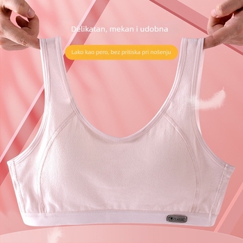 Dječji pamučni grudnjak za razvojno razdoblje, za djevojčice 12–15 godina, košarica puna, tanke oblikovane košarice, fiksne dvostruke naramenice, udoban