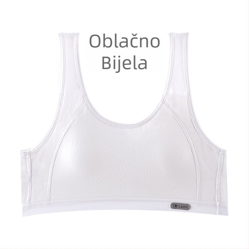 Dječji pamučni grudnjak za razvojno razdoblje, za djevojčice 12–15 godina, košarica puna, tanke oblikovane košarice, fiksne dvostruke naramenice, udoban