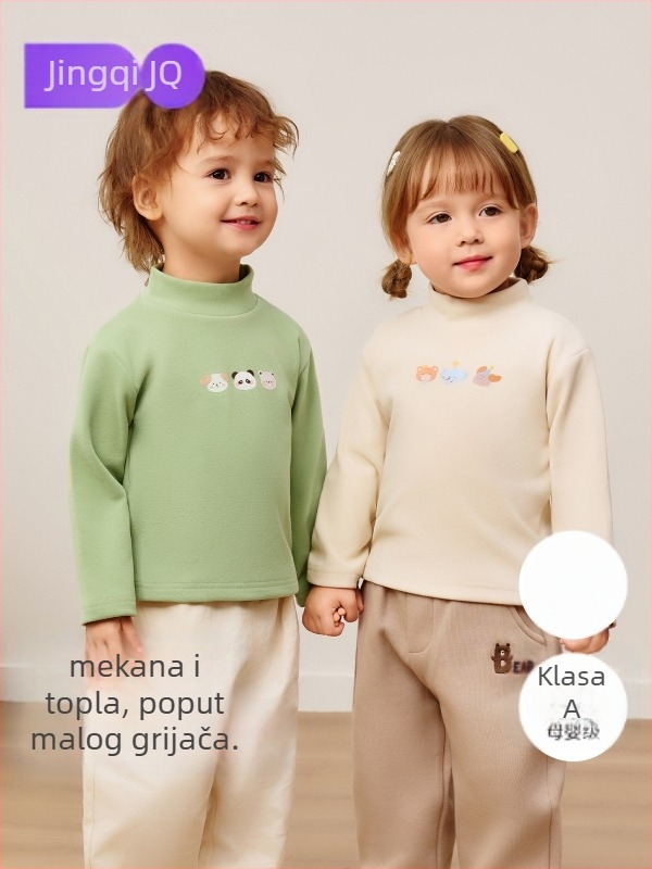 Joyncleon/Jingqi dječja majica s dugim rukavima i visokim ovratnikom, antibakterijska, poliester 89%, blag tretman tkanine, za uzrast 3–8 godina, unisex, proljeće-jesen-zima