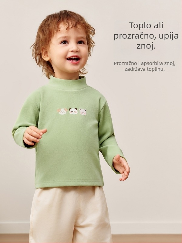 Joyncleon/Jingqi dječja majica s dugim rukavima i visokim ovratnikom, antibakterijska, poliester 89%, blag tretman tkanine, za uzrast 3–8 godina, unisex, proljeće-jesen-zima