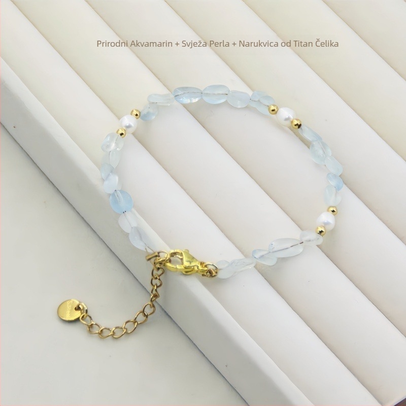 Narukvica od mješovitih materijala, ručna izrada perlica, ženski korejski stil, geometrijski dizajn