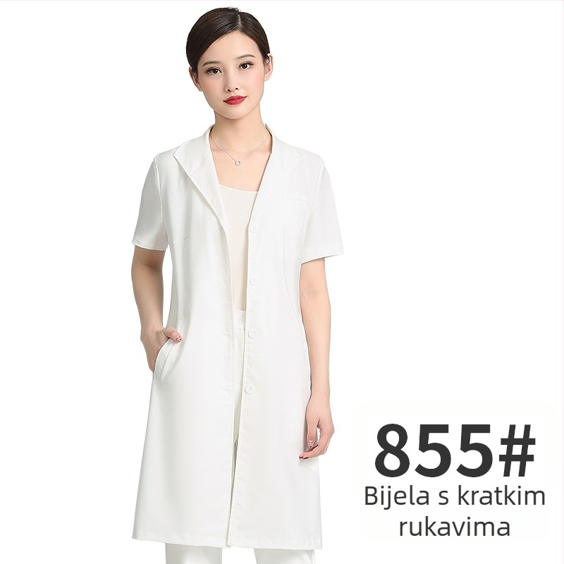 Unisex uniforma za kozmetički salon, top s srednjim rukavima, Chenille tkanina, 50–70% elastan, hlače 5/4, ovratnik od krzna