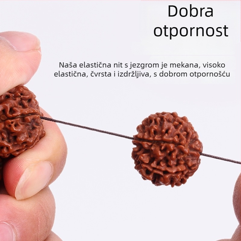 Elastični konac za narukvicu s ružinim drvetom i Bodhi perlicama