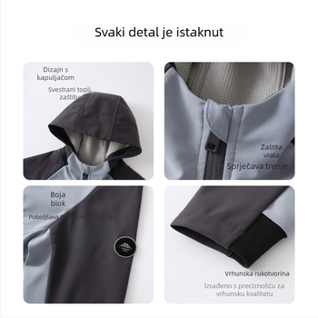 Fat Cat Dječja zimska vodootporna jakna s kapuljačom – unisex, softshell, vanjski i unutarnji 100% poliester, dugi rukavi, srednje duga duljina, za djecu preko 8 godina