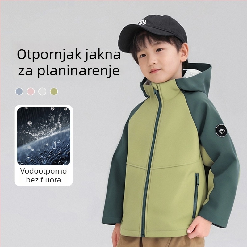 Fat Cat Dječja zimska vodootporna jakna s kapuljačom – unisex, softshell, vanjski i unutarnji 100% poliester, dugi rukavi, srednje duga duljina, za djecu preko 8 godina