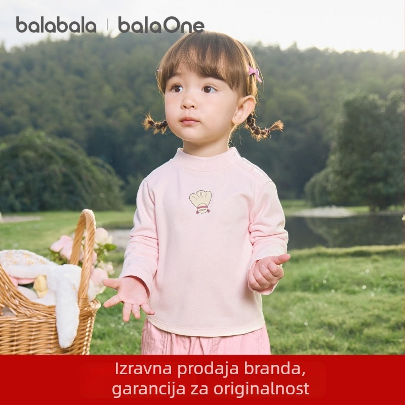 Balabala dječja majica s dugim rukavima - cartoon uzorak, za dob 1-3 godine, zima 2025, okrugli izrez, mješavina materijala: viskoza 37.4%, akril 31.5%, pamuk 24.1%, spandeks 7.0%