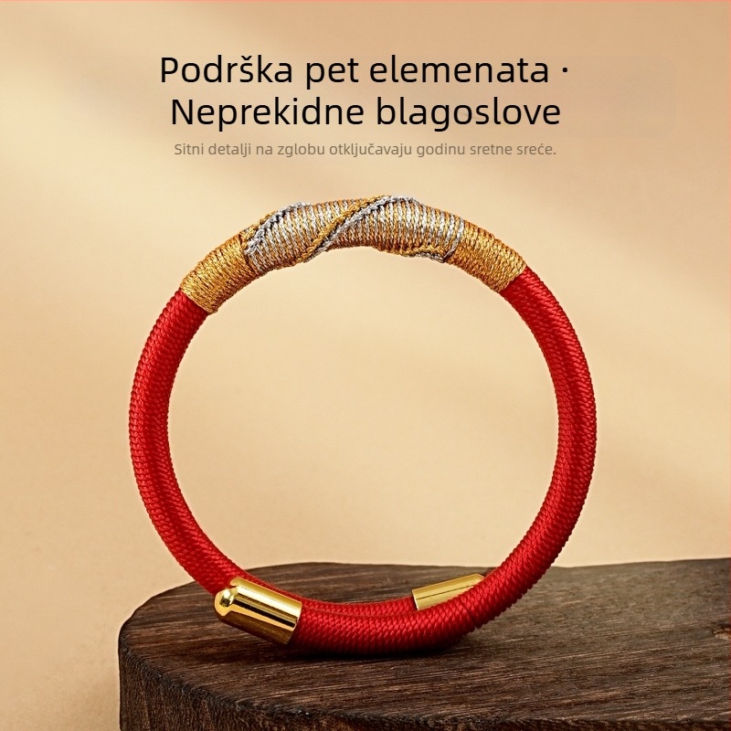 DIY pleteni narukvica – konac, nacionalni stil, unisex, ručno pletena, proljeće 2025