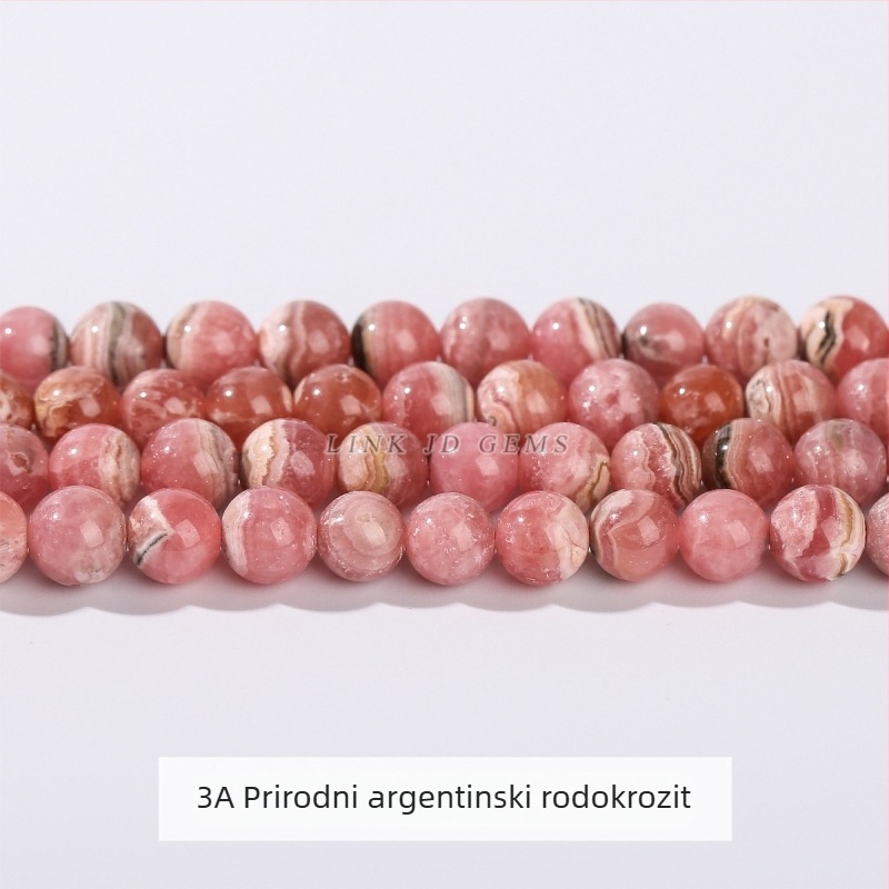 Crvene prugaste kamenje perle za DIY nakit, okrugle perle za narukvicu, poluproizvodi