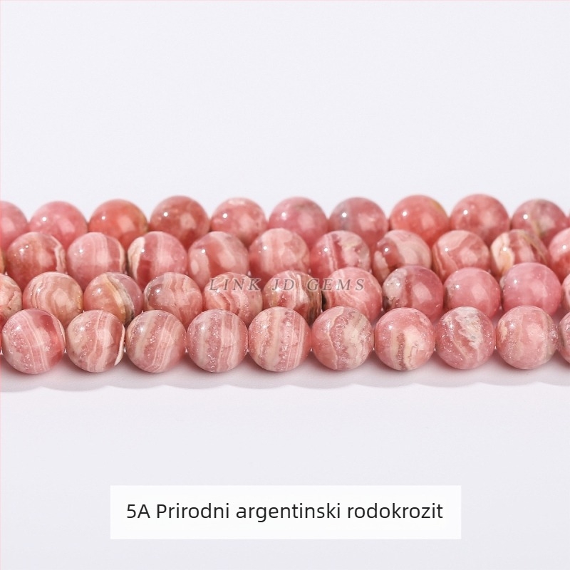 Crvene prugaste kamenje perle za DIY nakit, okrugle perle za narukvicu, poluproizvodi