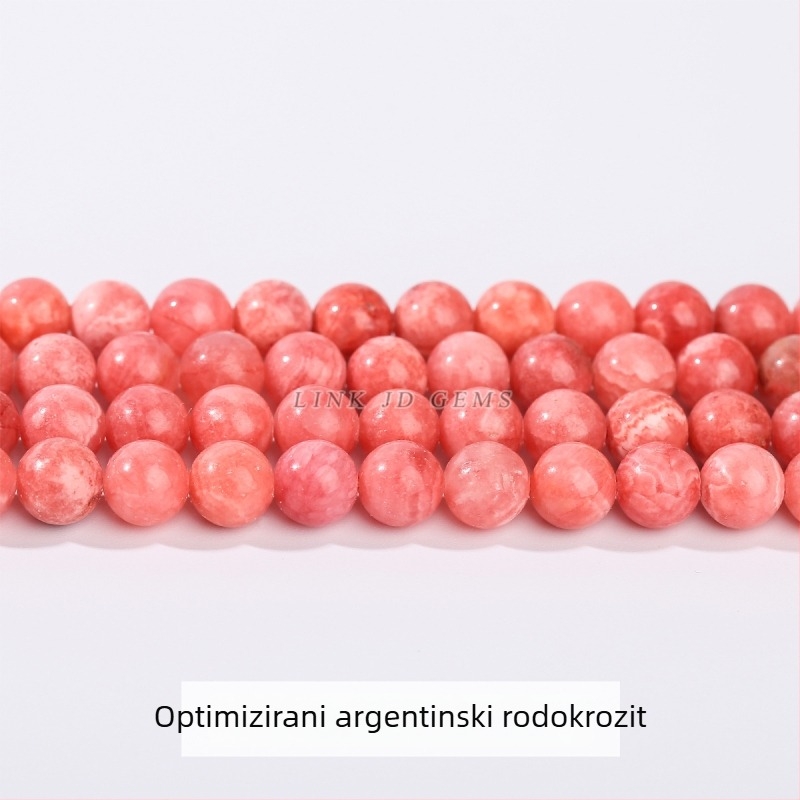 Crvene prugaste kamenje perle za DIY nakit, okrugle perle za narukvicu, poluproizvodi