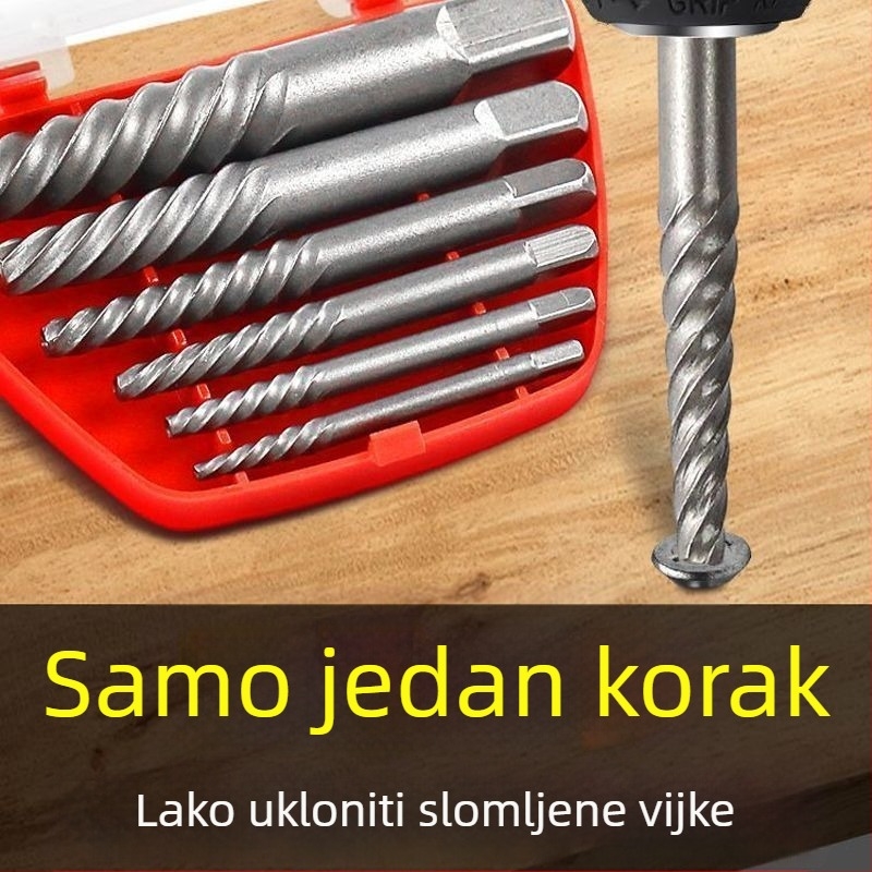 Ekstraktor polomljenog vijka - visokokvalitetni demontažni alat, otporan na habanje, za kućnu upotrebu, set manje od 10 komada