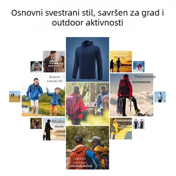 Dječja vanjska sportska jakna - otporna na vjetar i vodu, kapulja s mogućnošću skidanja, stojeći ovratnik, poliester tkanina